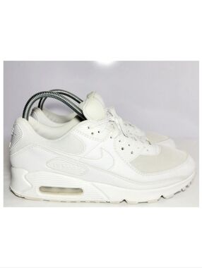 Nike Women's size 10.5 Air Max 90 triple white sneakers.